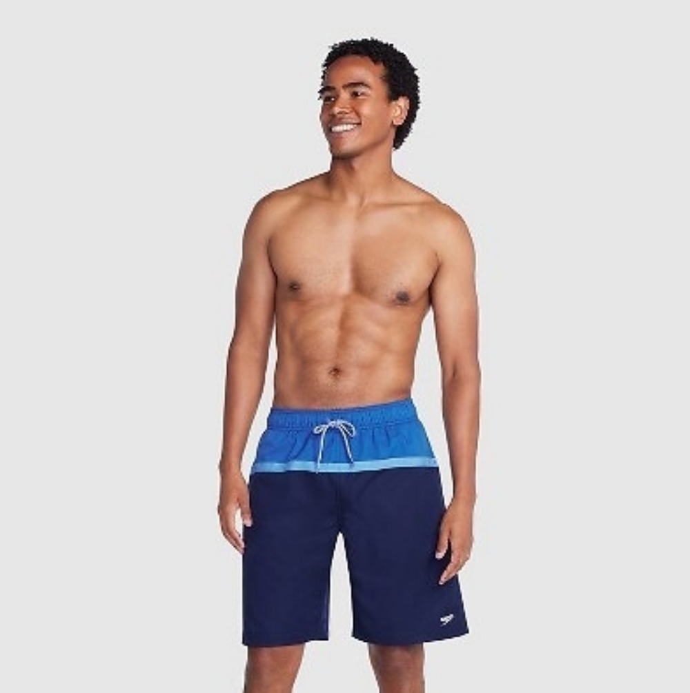 Speedo Colorblock Board Shorts Swim Trunks NWT Sz S  SPF 50+